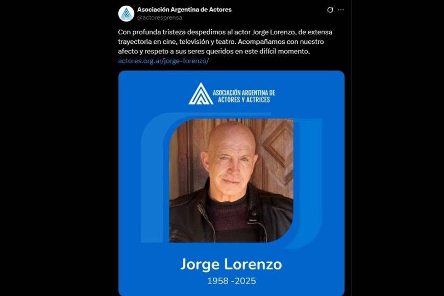 La comunidad artística argentina despidió el 12 de noviembre a Jorge Lorenzo.