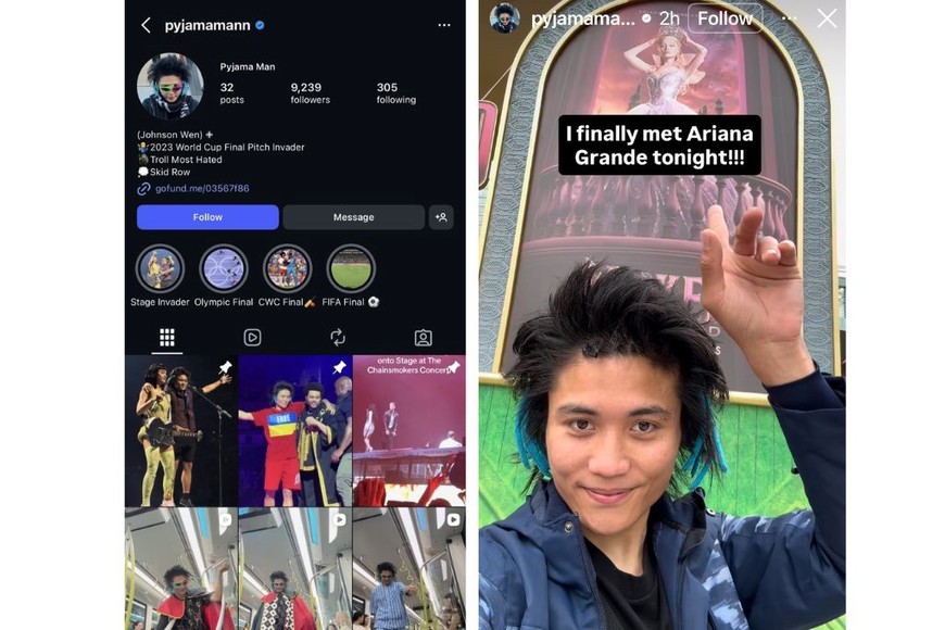 "Por fin conocí a Ariana Grande esta noche", ponía Johnson Wen en una historia de Instagram.