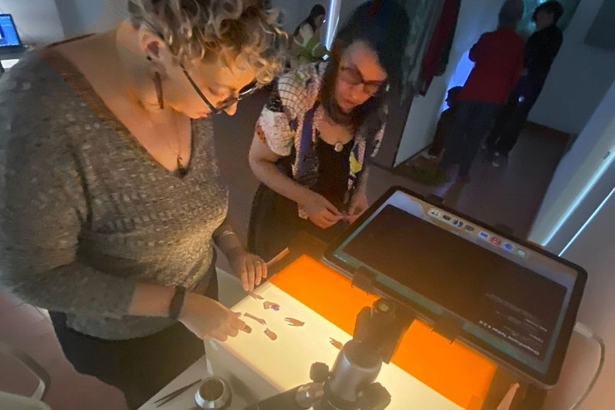 Experimentación en retroproyección en el encuentro de Rama Santa Fe, el pasado sábado 8 de noviembre