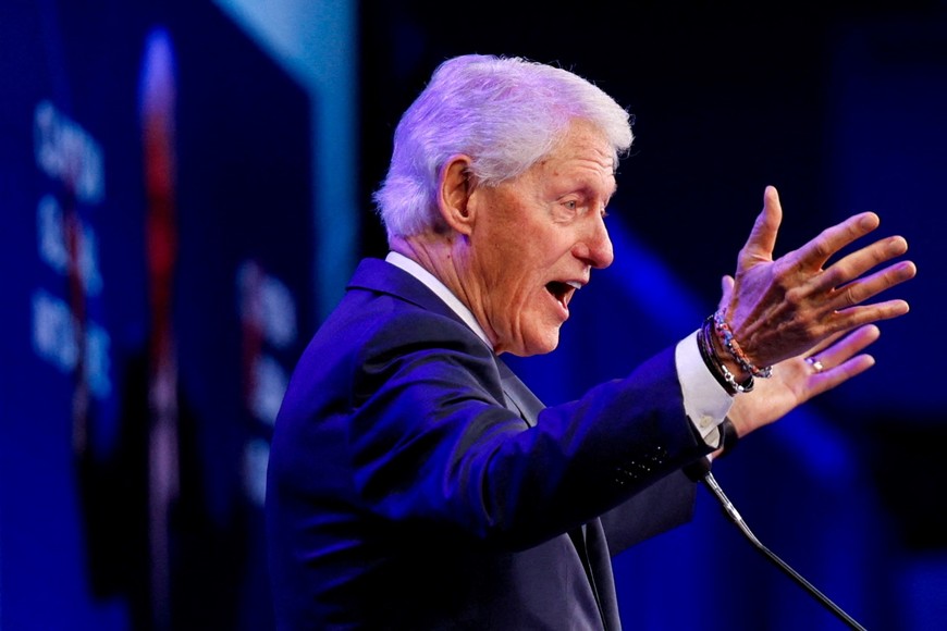 FILE PHOTO: Former U.S. President Bill Clinton speaks during the 2025 Clinton Global Initiative (CGI) in New York City, U.S., September 24, 2025. REUTERS/Kylie Cooper/File Photo