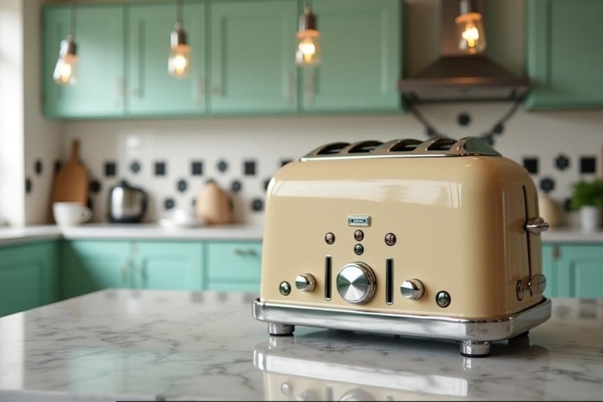 Electrodomésticos en acabado arena que resaltan la estética moderna de la cocina.