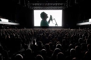 En la oscuridad, el público escuchó y aplaudió durante los 59 minutos que dura el material. Foto: Gentileza Nacho Arnedo