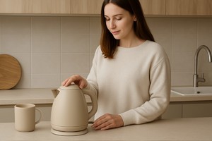 Combinación de mobiliario claro y texturas suaves que realzan la elegancia del espacio.