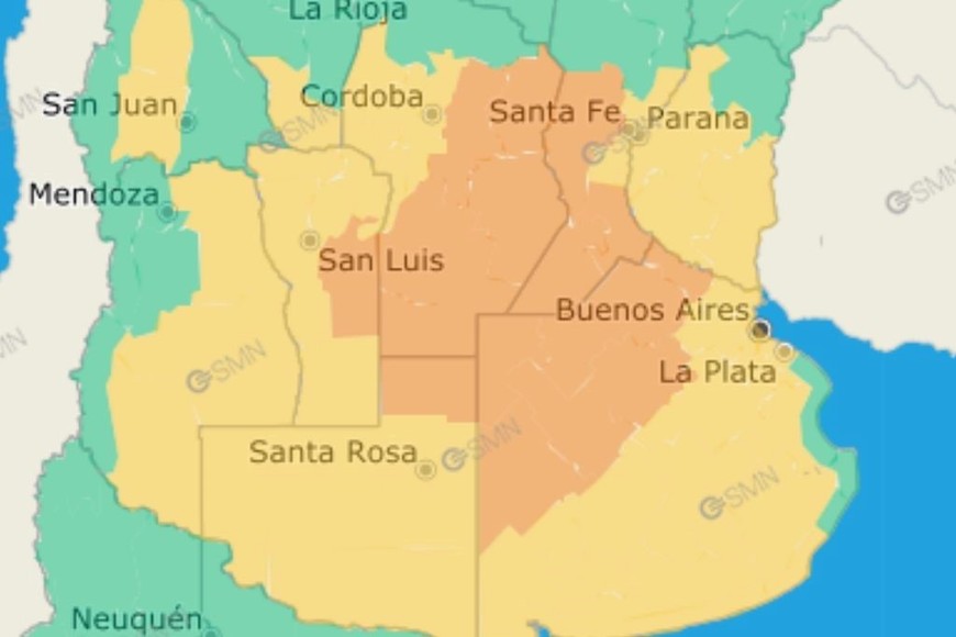 Las tormentas podrían traer granizo, actividad eléctrica frecuente y lluvias acumuladas de 40 a 80 mm.