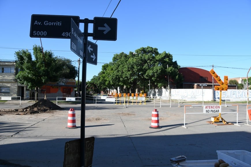La intersección durante los trabajos. Foto: Manuel Fabatía