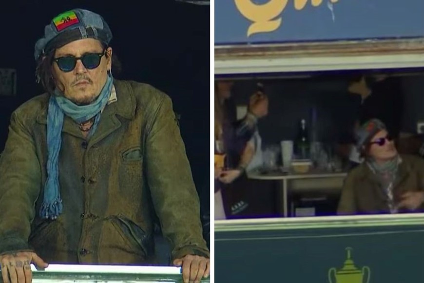 Así vivió Johnny Depp el partido entre Boca–Tigre en la Bombonera.