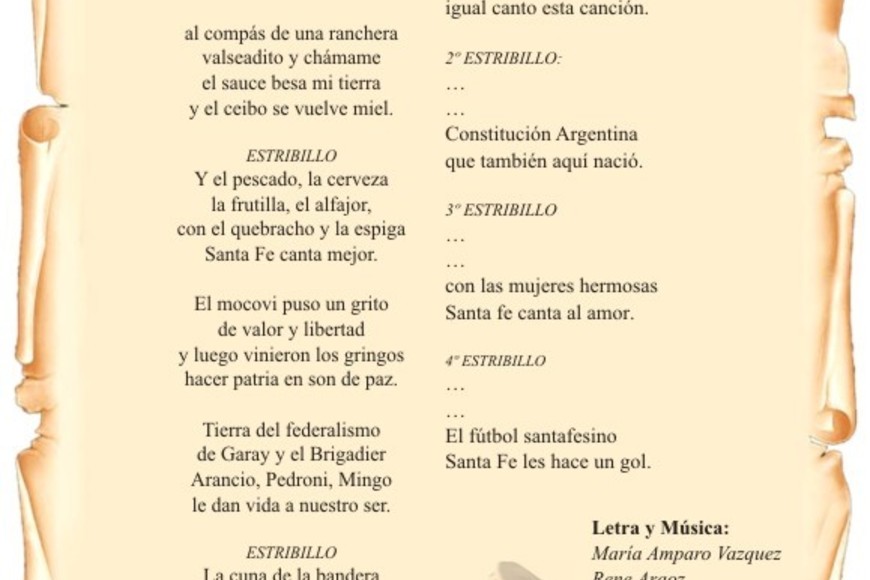 Versión ilustrada del poema canción "Mi país Santa Fe".