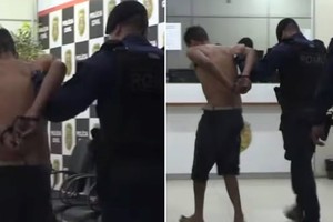 El agresor en el momento de su detención.