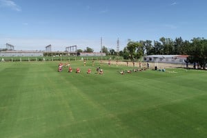 El plantel de Unión en uno de sus entrenamientos en el predio Casasol, que a partir de este viernes pasará a llamarse Casa Unión.