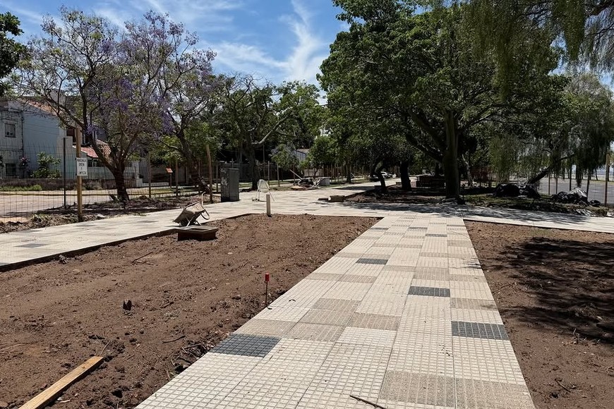 Sectores bien delimitados entre senderos peatonales y espacios verdes.