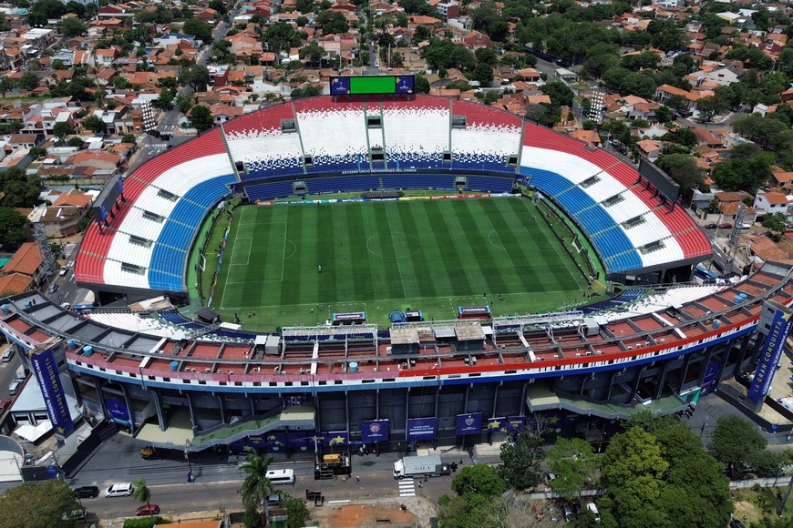 Soccer Football - Copa Sudamericana - Final - Preview - Estadio Defensores del Chaco, Asuncion, Paraguay - November 21, 2025
A drone view of the Estadio Defensores del Chaco ahead of the final REUTERS/Cesar Olmedo