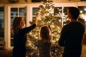 El armado del árbol el 8 de diciembre marca el inicio de la temporada navideña en Argentina.