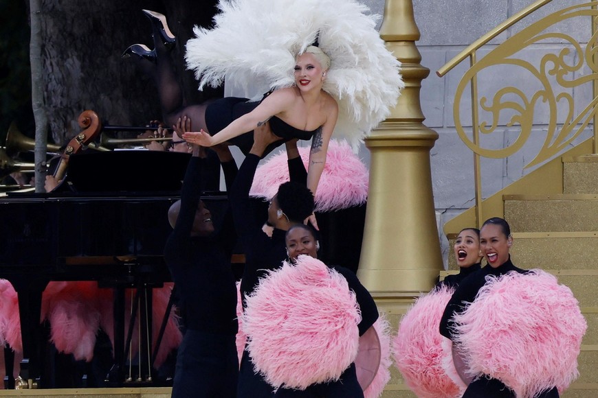 Paris 2024 Olympics - Opening Ceremony - Paris, France - July 26, 2024.
Lady Gaga performs during the opening ceremony REUTERS/Amanda Perobelli