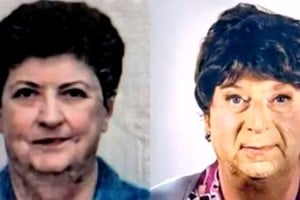 El hombre se maquilló y se puso peluca para simular ser su madre