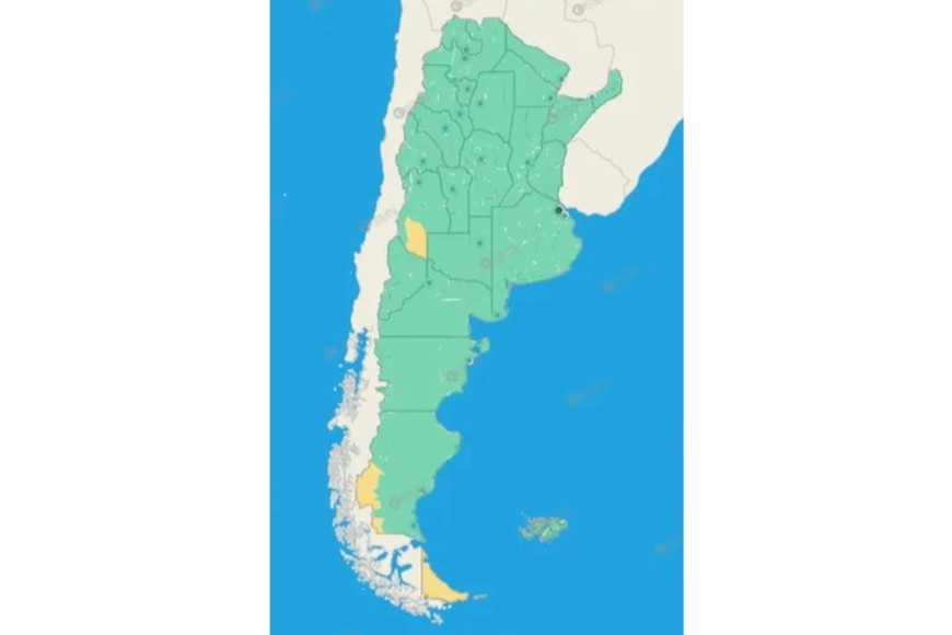 El gráfico de alertas del SMN.