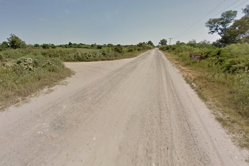 El punto desde el cual partirá la colocación de ripio. Crédito: Google Maps