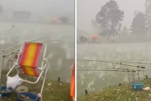 Temporal severo azotó con granizo. lluvias intensas, vientos y daños generalizados.