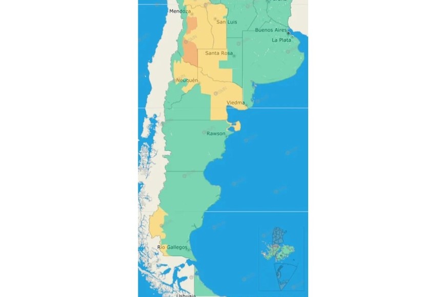 El gráfico de alertas del SMN.