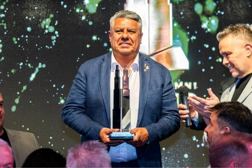 Claudio Tapia este miércoles durante la entrega de los Premios Alumni. Crédito: Prensa Claudio Tapia