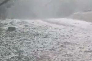 Tormentas, granizo y viento fuerte en Morro Redondo, Brasil.