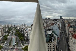 Así se ven la avenida 9 de Julio y la calle Corrientes. Crédito: El Litoral