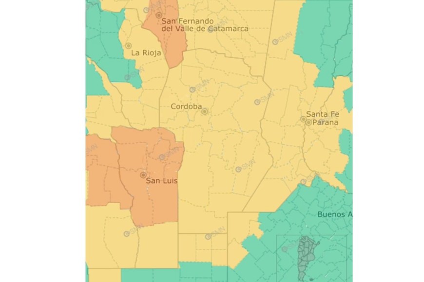El SMN mantiene la alerta amarilla para Santa Fe.