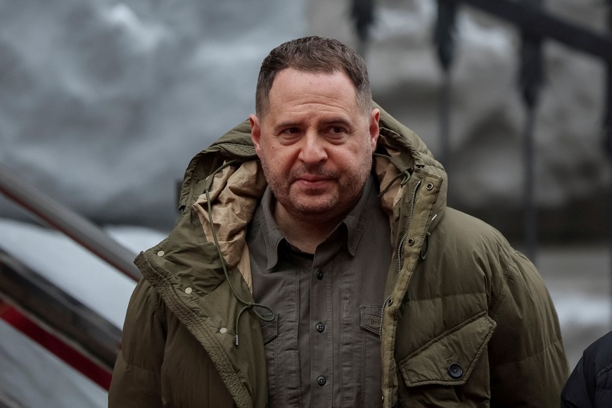 FILE PHOTO: Head of the Presidential Office Andriy Yermak looks on, amid Russia's attack on Ukraine, in Kyiv, Ukraine January 22, 2024. REUTERS/Gleb Garanich/File Photo