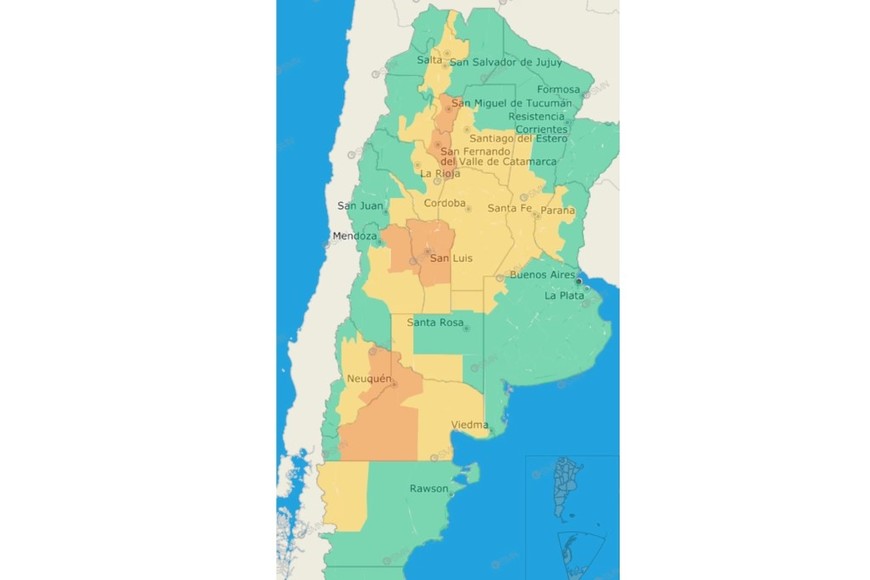 Zonas bajo alerta por tormentas.
