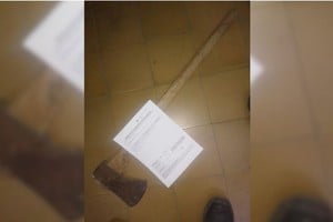 El hacha que fue secuestrada por la policía. Foto: Gentileza