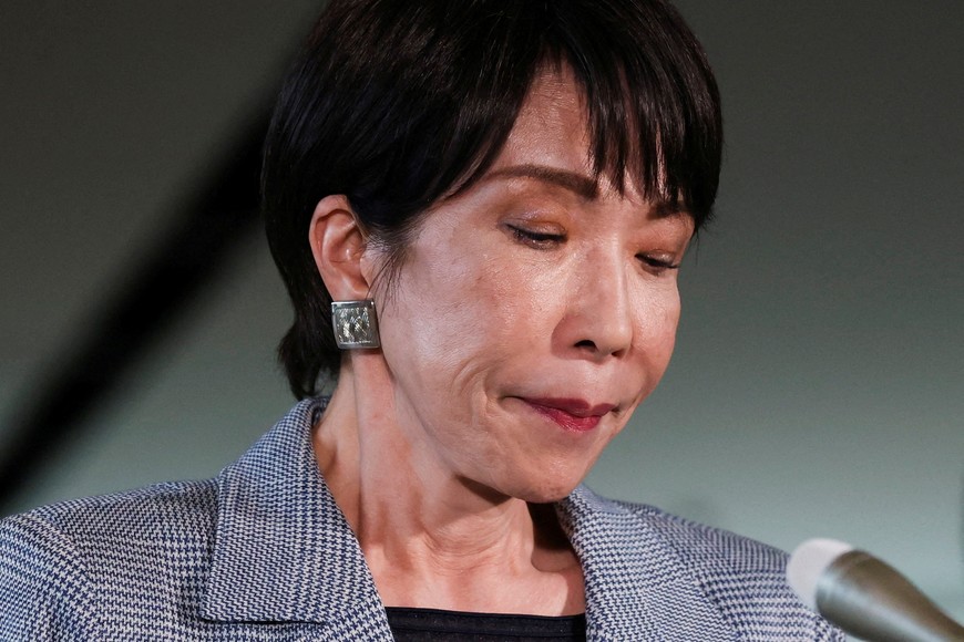 Japan's Prime Minister Sanae Takaichi speaks to the media after a telephone call with U.S. President Donald Trump, at her official residence in Tokyo, Japan, November 25, 2025. REUTERS/Issei Kato     TPX IMAGES OF THE DAY