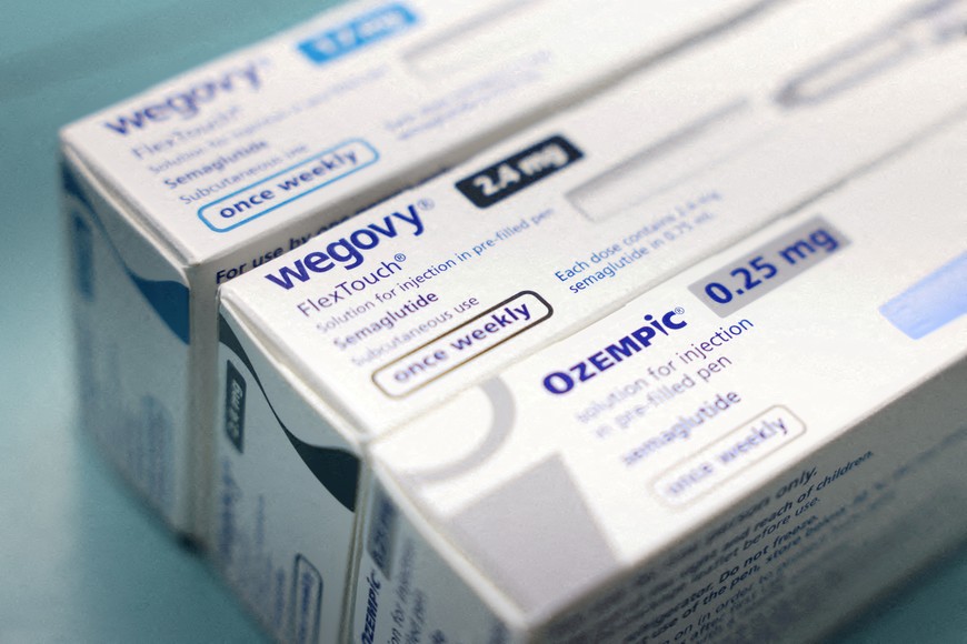 FILE PHOTO: Boxes of Ozempic and Wegovy made by Novo Nordisk are seen at a pharmacy in London, Britain March 8, 2024. REUTERS/Hollie Adams/File Photo/File Photo