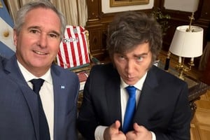 El canciller Quirno junto al presidente Milei.