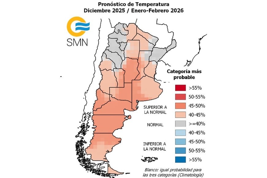 El calor en las distintas regiones del país.