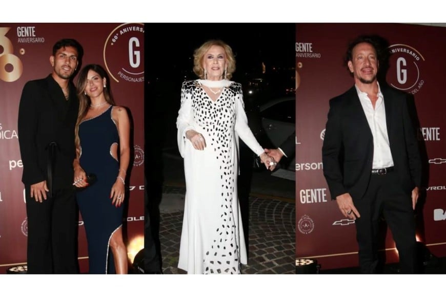 Leandro Paredes junto a su mujer Camila Galante, Mirtha Legrand y Nico Vázquez.