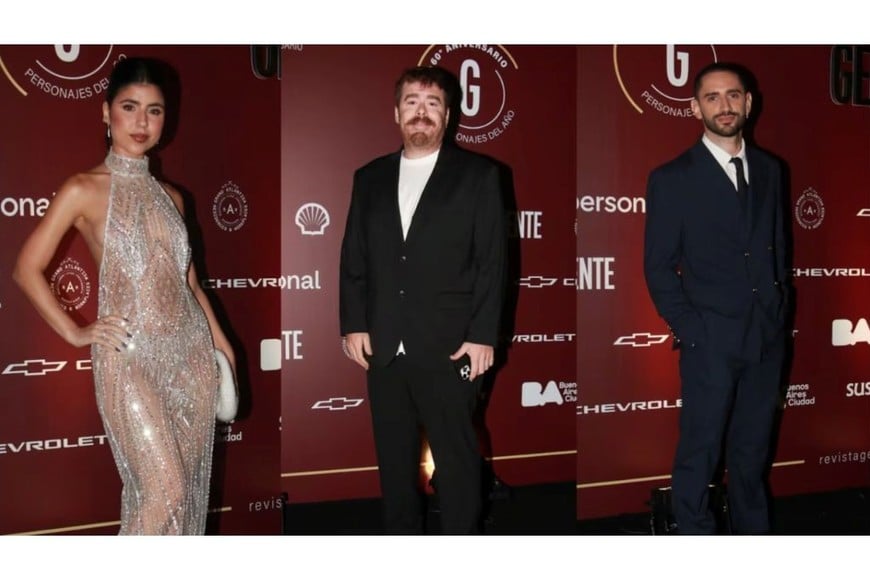 Cami Mayan, Migue Granados y Fede Popgold en la gala de los personajes del año.