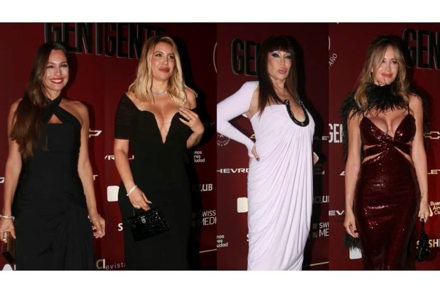 Pampita, Wanda Nara, Moria Casán y Julieta Prandi, en la gala de los personajes del año.