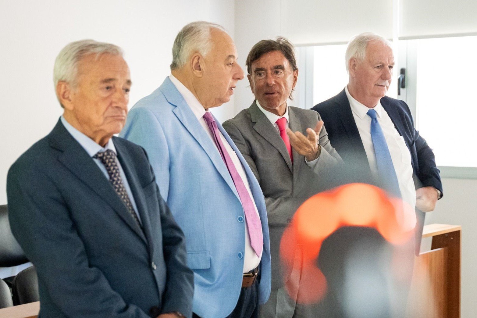 Los ministros Falistocco, Gutiérrez, Erbetta y Weder durante la recorrida al edificio.