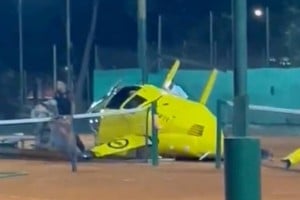 Imágenes del accidente aéreo en Palermo.