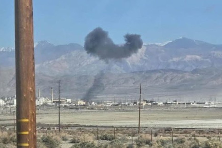 El lugar tras el choque del F-16.