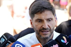 Durante una ronda con la prensa en Rosario