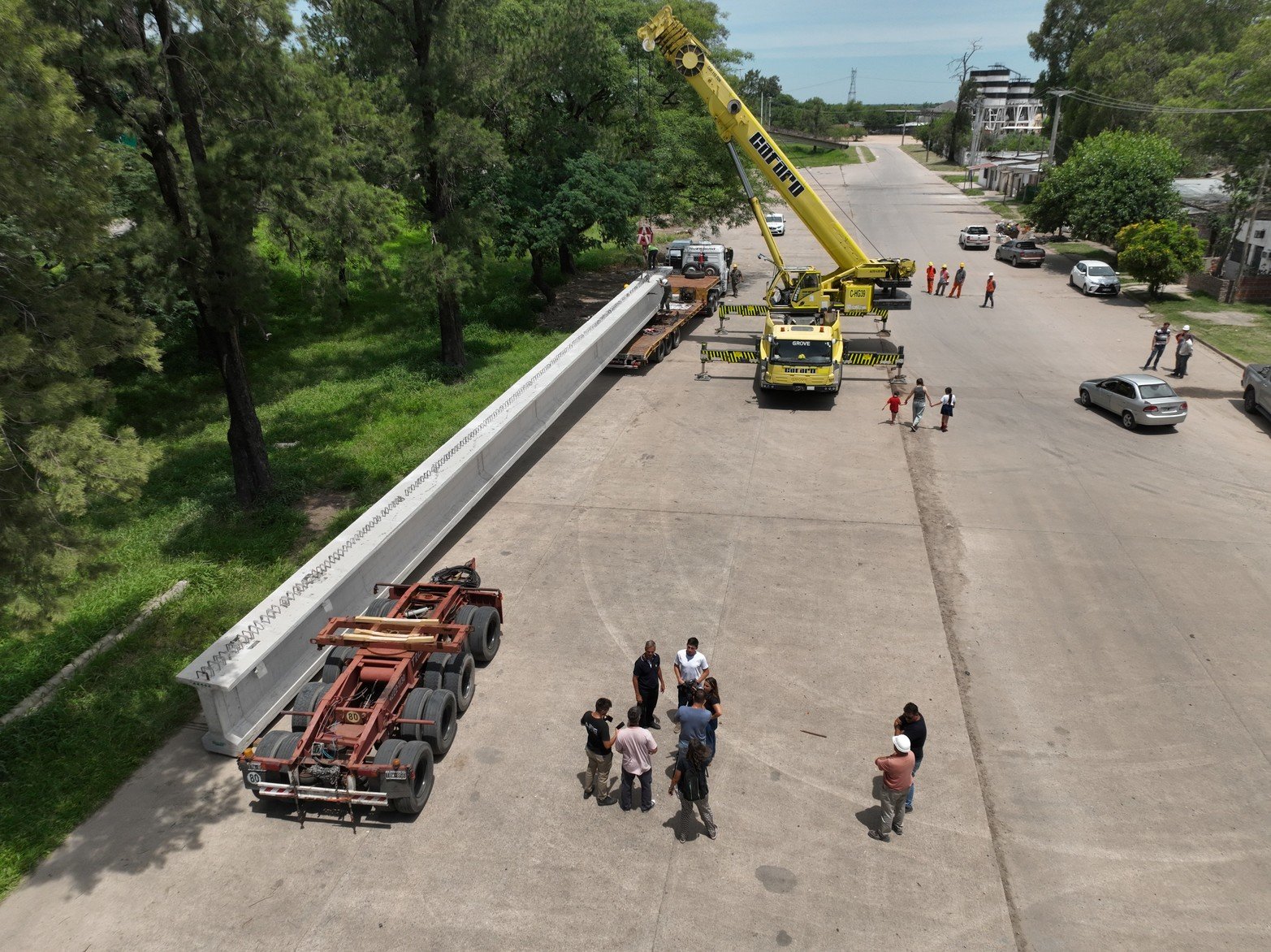 Llegaron las primeras vigas del nuevo Puente Santa Fe–Santo Tomé.