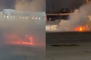 El momento en que un un Airbus A320 se incendió en pleno embarque.