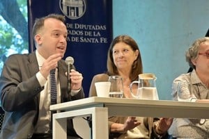 Blanco, García y Palumbo en la audiencia de Rosario.