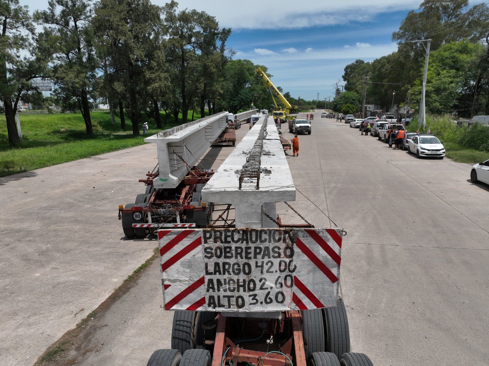 Llegaron las primeras vigas del nuevo Puente Santa Fe–Santo Tomé.
