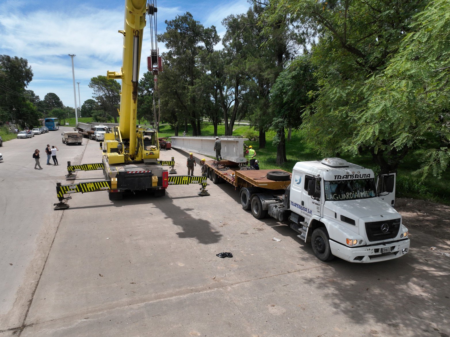 Llegaron las primeras vigas del nuevo Puente Santa Fe–Santo Tomé.