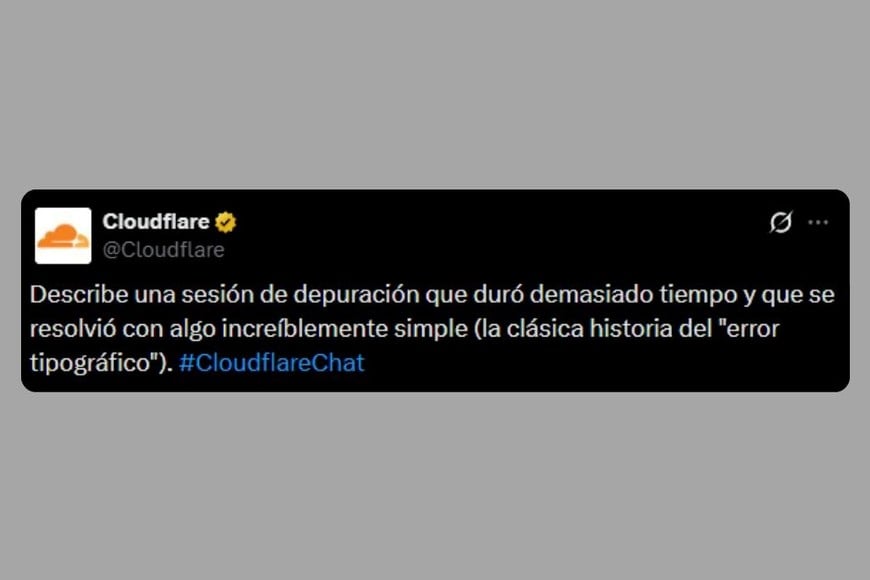 La publicación de CloudFlare.