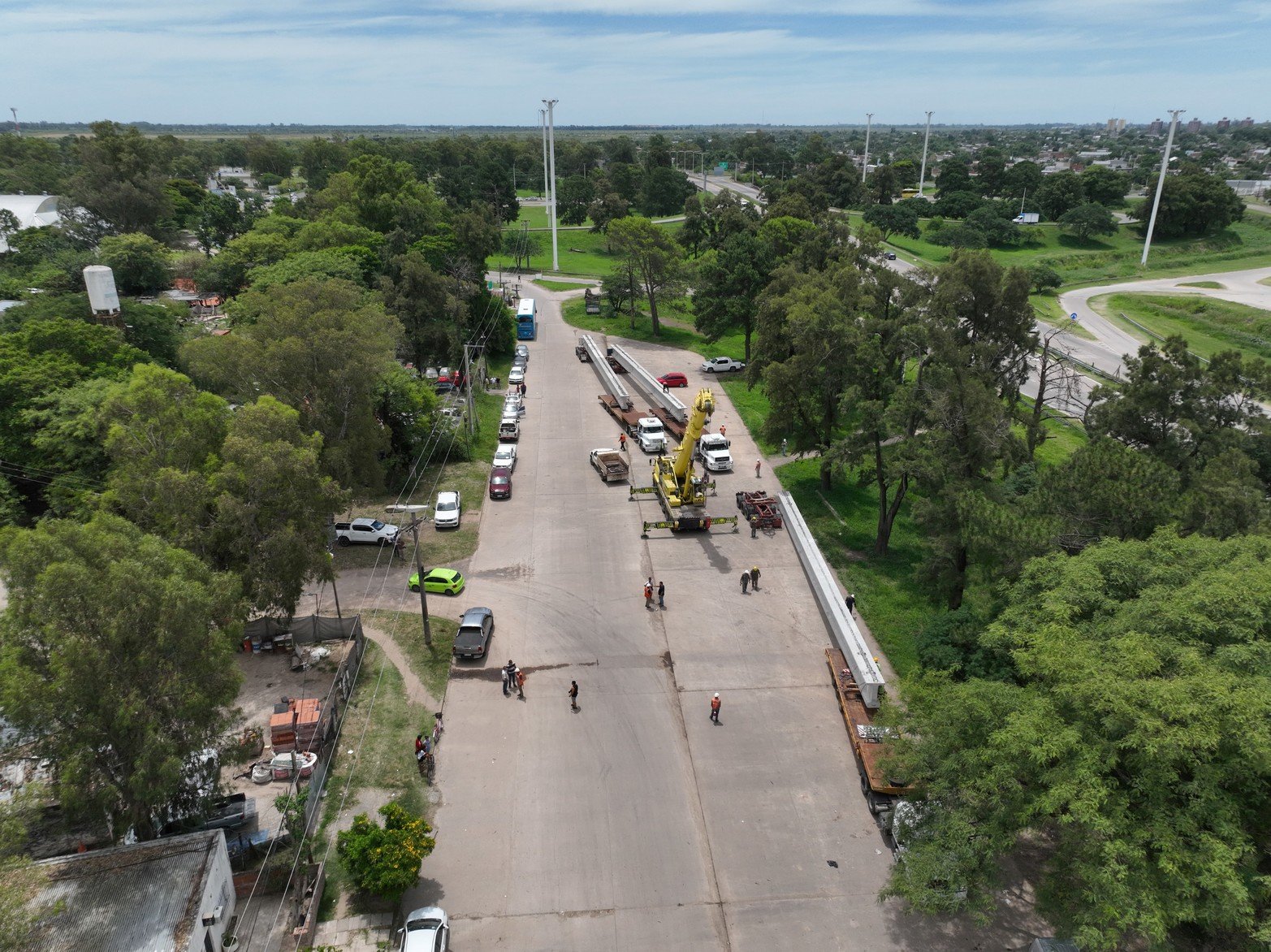 Llegaron las primeras vigas del nuevo Puente Santa Fe–Santo Tomé.