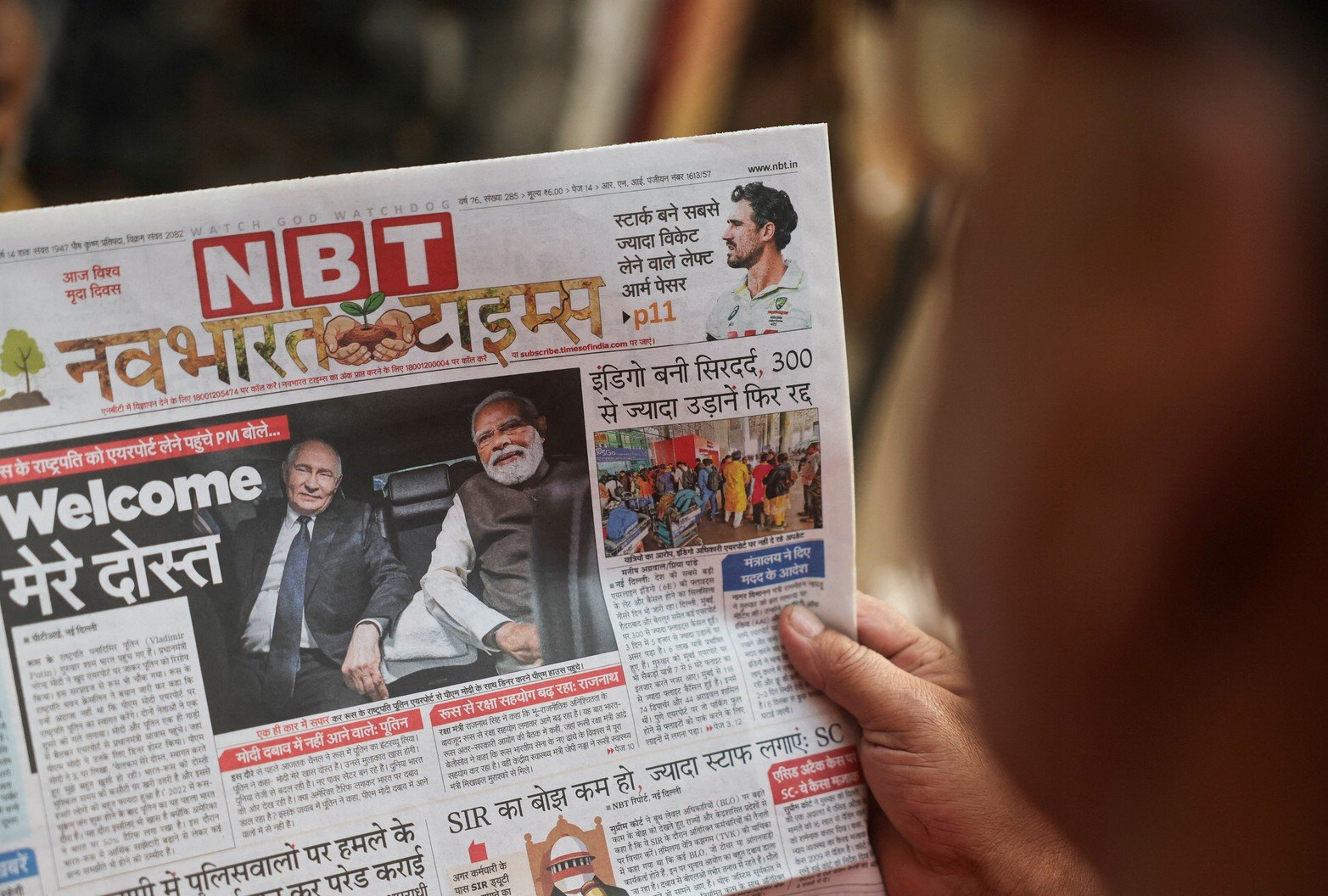 La prensa local refleja la visita oficial de Putin.