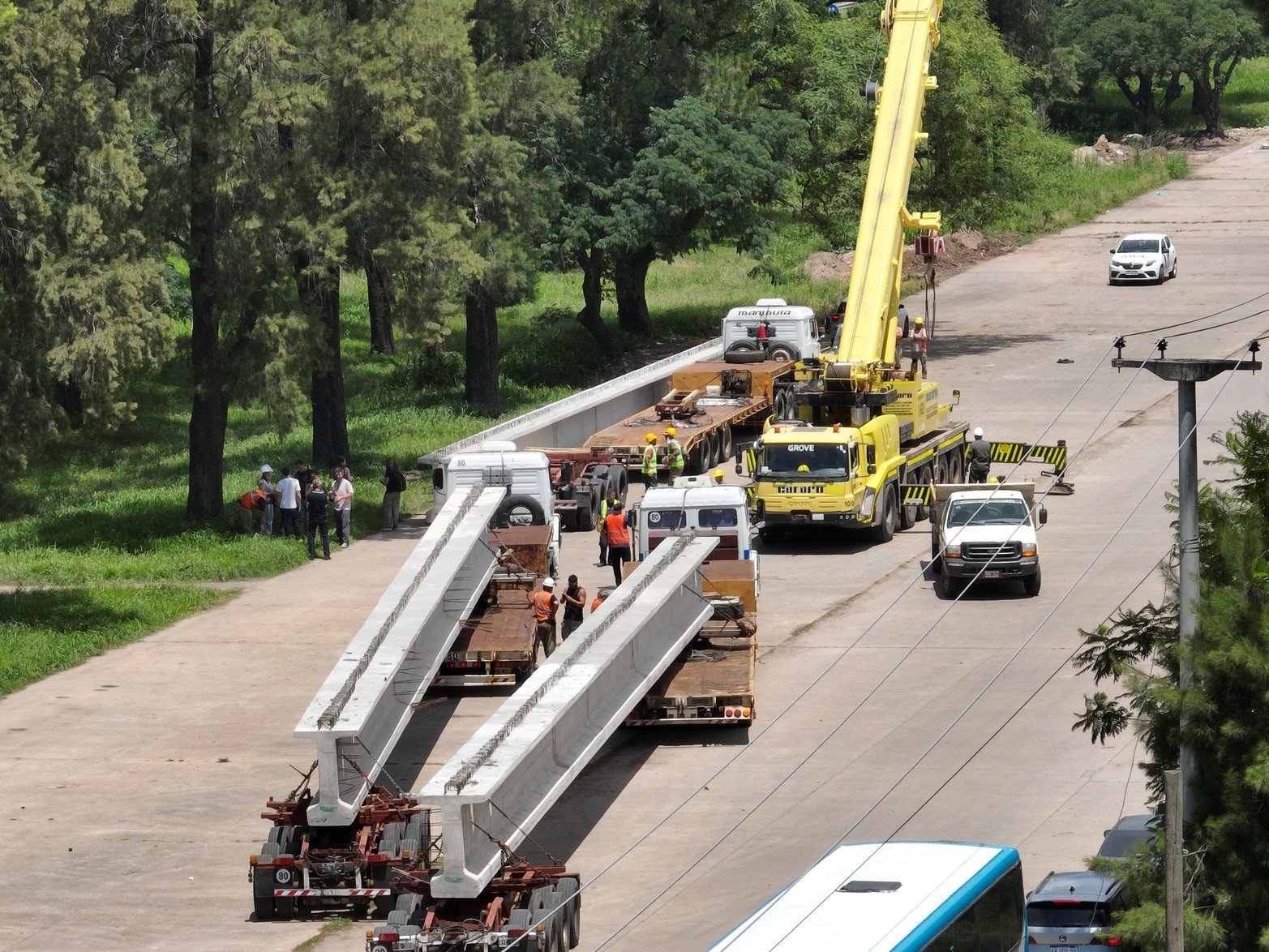 Llegaron las primeras vigas del nuevo Puente Santa Fe–Santo Tomé.