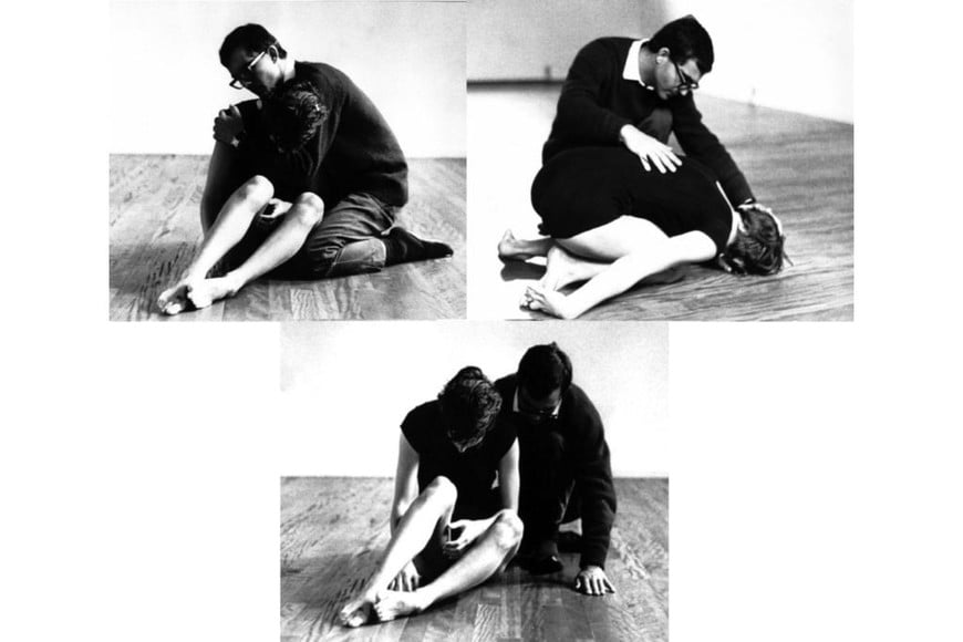 Iben Nagel Rasmussen: Los comienzos: junto a Eugenio Barba, en un momento íntimo durante una sesión de entrenamiento, en 1967. Foto: Roald Pay